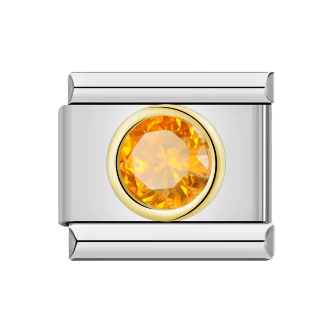 Gema redonda naranja