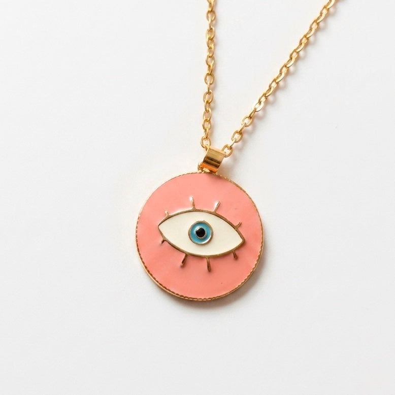 Collar con ojo rosa