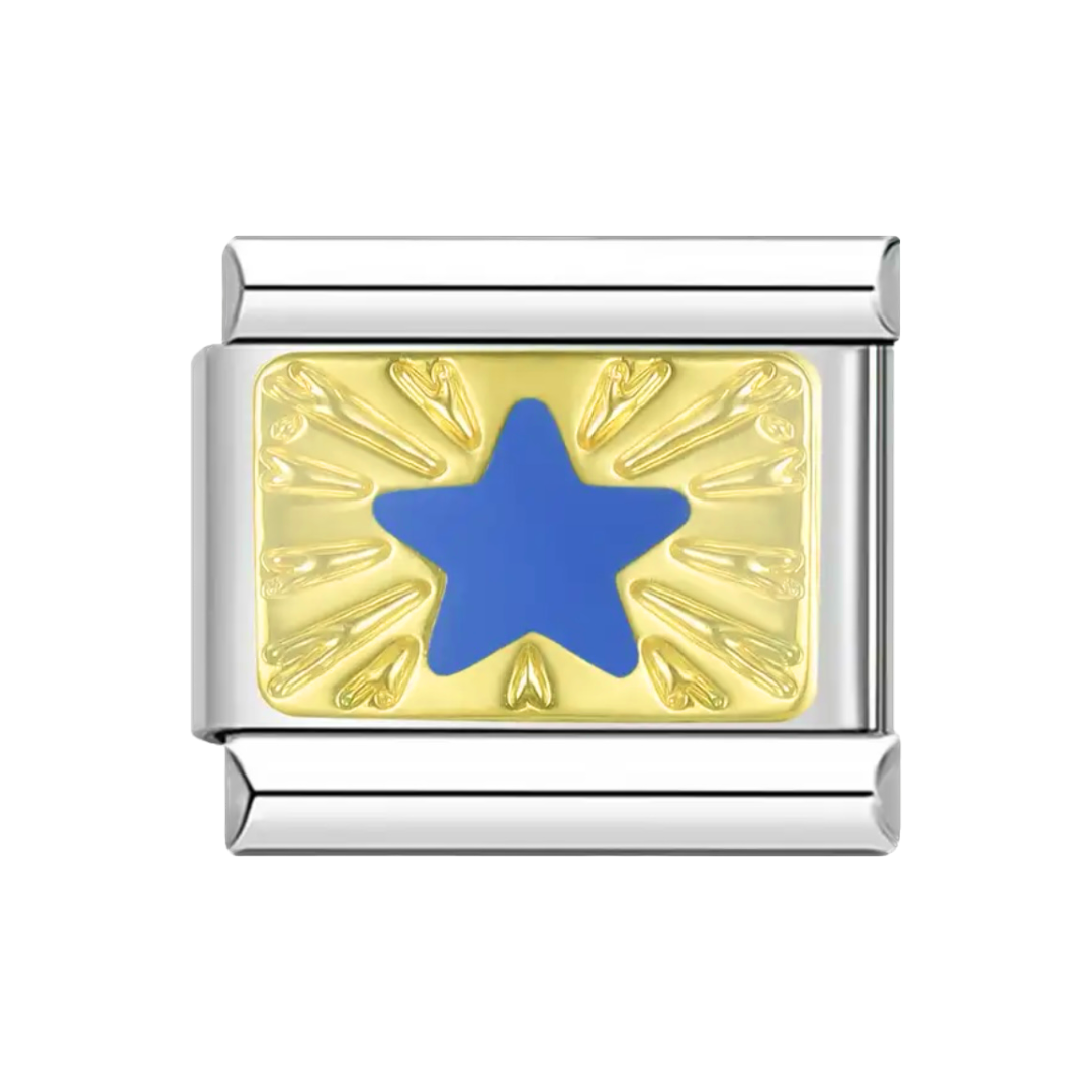 Estrella azul con dorado