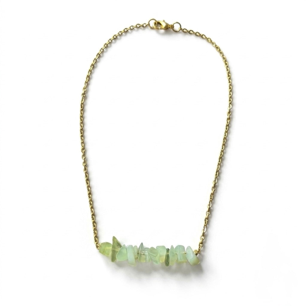 Choker con piedra de jade natural