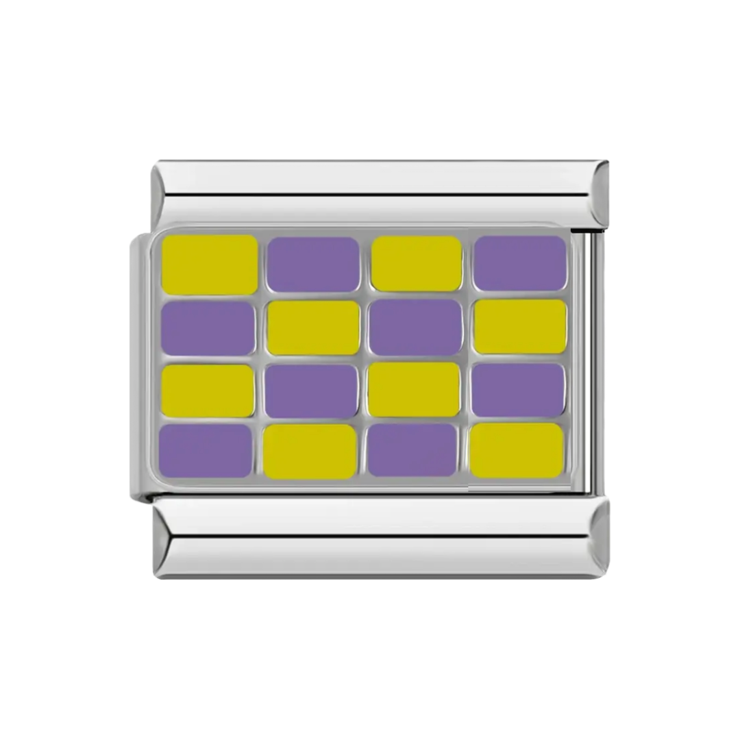 Cuadros amarillo/morado