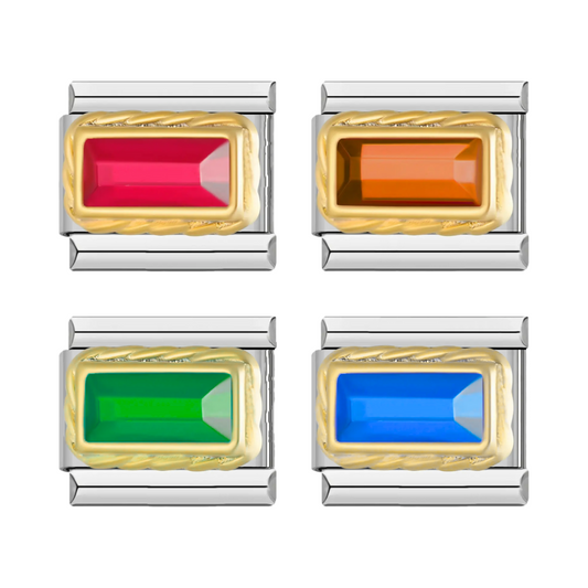 Gema rectangular con borde