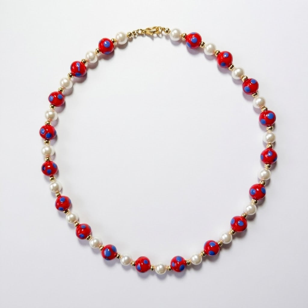Collar Rosso con perlas
