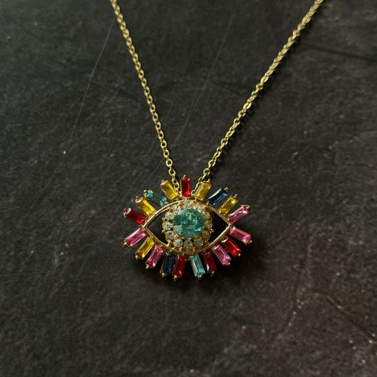 Ojo con zirconias de colores